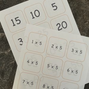 5 times tables printable