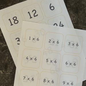 6 times tables printable
