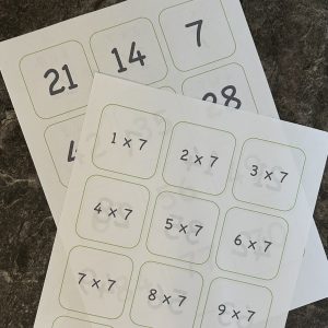 7 times tables printable